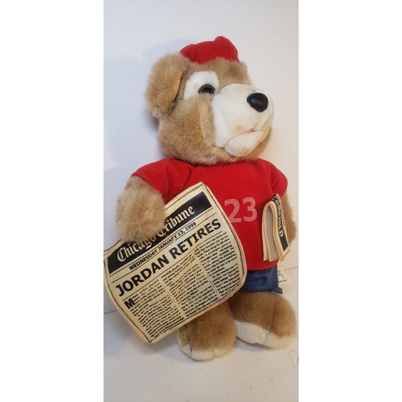 Vintage Collectible 1999 Headline Teddy Bear Jordan Retires W/ Original Tag - Picture 2 of 9